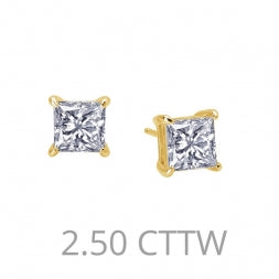 Princess Cut 2.5 Ctw Simulated Diamond Stud Earrings - Lafonn E0115CLG00