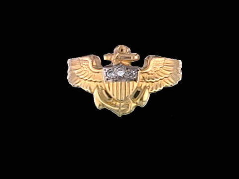 Ladies 14kt Aviator Wing Ring w/0.03cts Diamonds